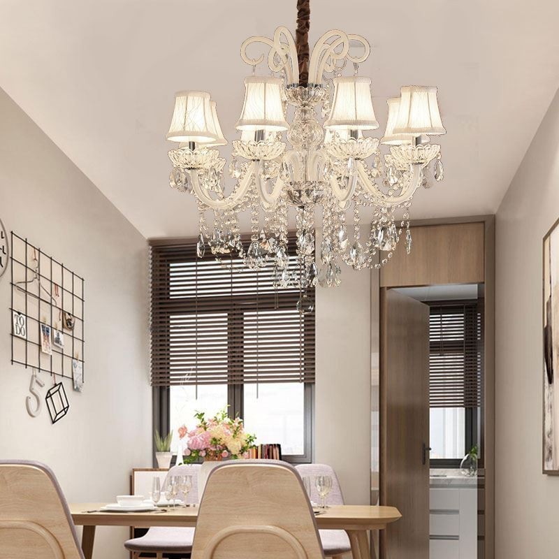 Elegant Crystal Chandelier European White Colour Pendant Light