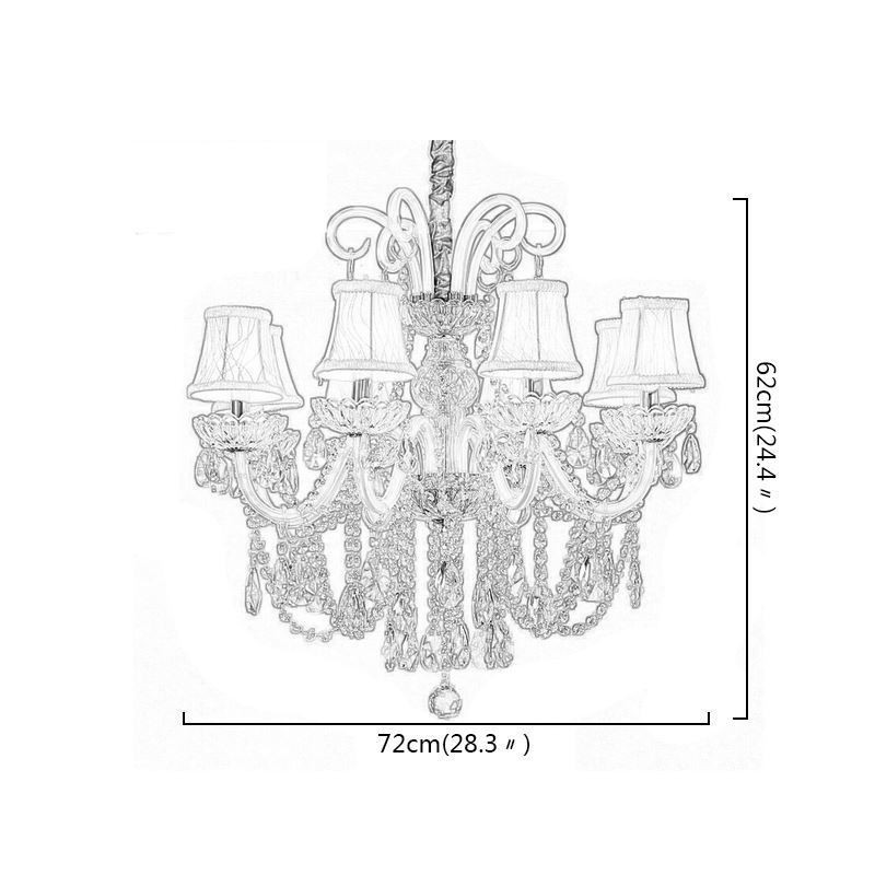 Elegant Crystal Chandelier European White Colour Pendant Light
