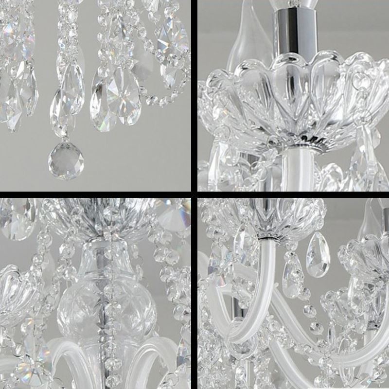 Elegant Crystal Chandelier European White Colour Pendant Light