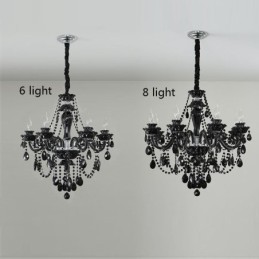 Luxury Crystal Chandelier European Black 10 Lights