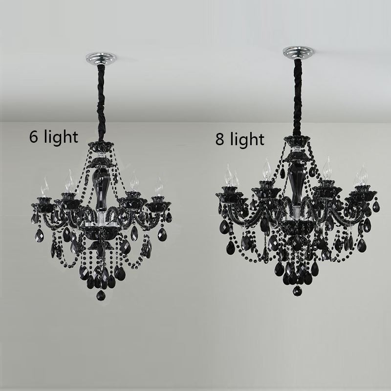 Luxury Crystal Chandelier European Black 10 Lights
