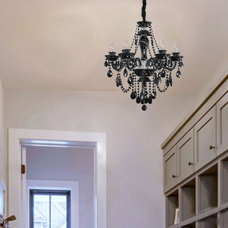 Luxury Crystal Chandelier European Black 10 Lights