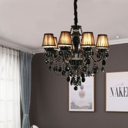 Luxury Crystal Chandelier European Black 10 Lights