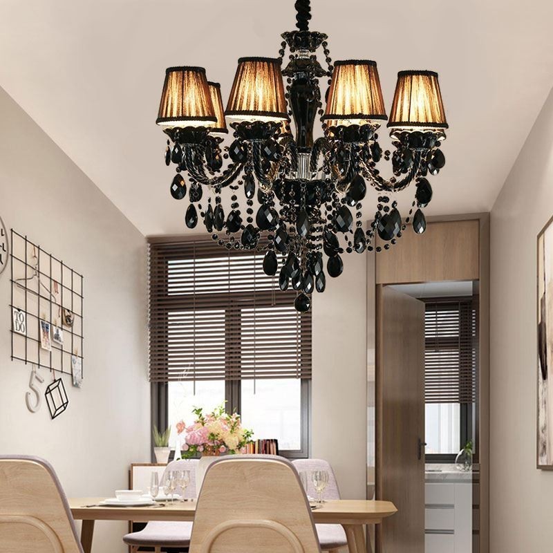 Luxury Crystal Chandelier European Black 10 Lights