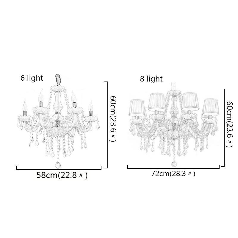 Creative Crystal Chandelier European Elegant Pendant Light