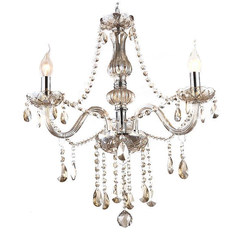 Crystal Chandelier European Cognac Colour Glass Pendant Light