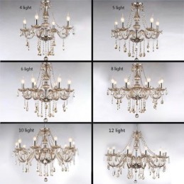 Crystal Chandelier European Cognac Colour Glass Pendant Light