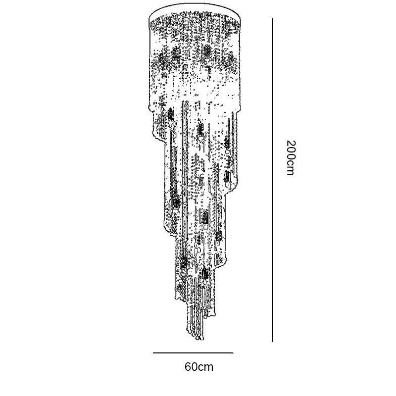 Modern Crystal Chandelier Luxury Staircase Crystal Ceiling Light With 19 Lights