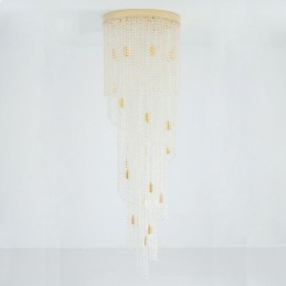 Modern Crystal Chandelier Luxury Staircase Crystal Ceiling Light With 19 Lights