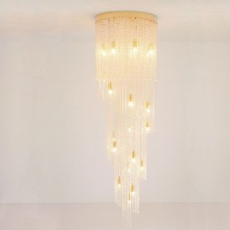Modern Crystal Chandelier Luxury Staircase Crystal Ceiling Light With 19 Lights