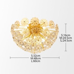 Semi Circle Glass Flush Mount Modern Decorative Flower Shaped Ceiling Light