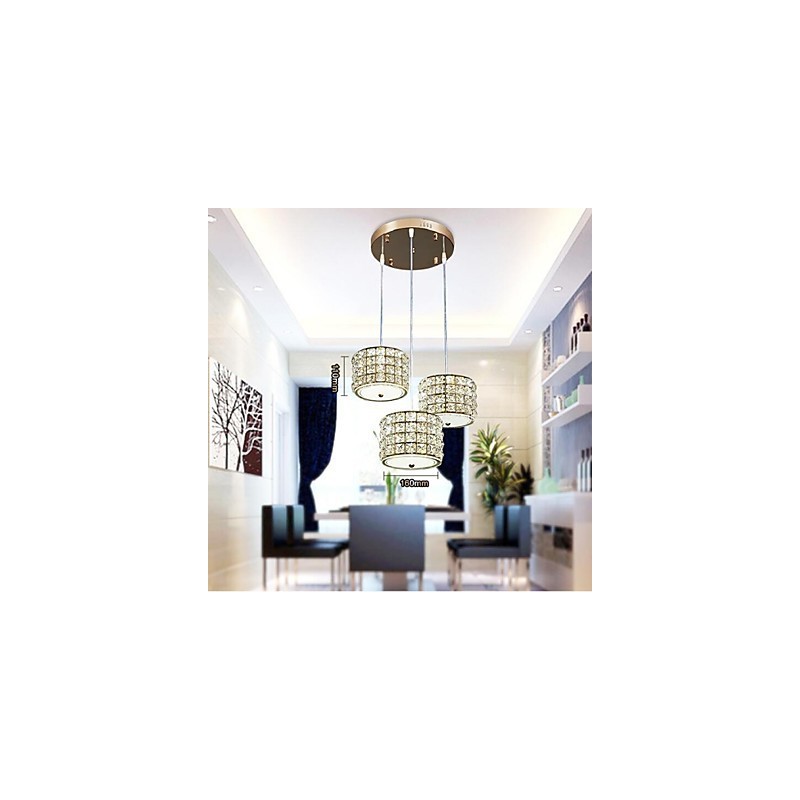 Single 3 Light Crystal Pendant Light Droplight