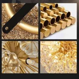 Semi Circle Glass Flush Mount Modern Decorative Flower Shaped Ceiling Light