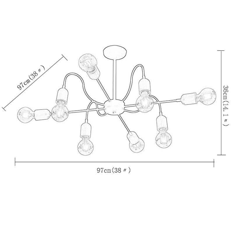 Contemporary Creative Iron Pendant Light Spider Chandelier