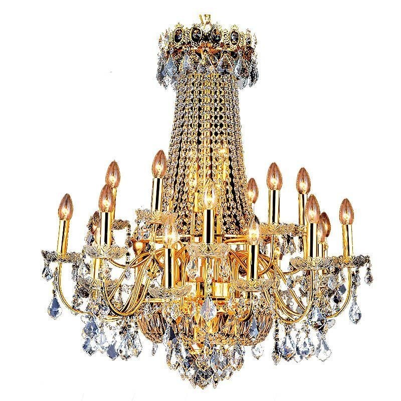 European Luxury Crystal Chandelier Duplex Stair Pendant Light