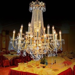European Luxury Crystal Chandelier Duplex Stair Pendant Light
