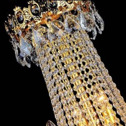 European Luxury Crystal Chandelier Duplex Stair Pendant Light