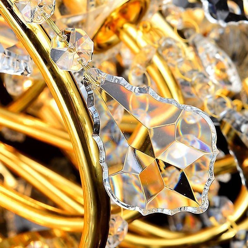 European Luxury Crystal Chandelier Duplex Stair Pendant Light