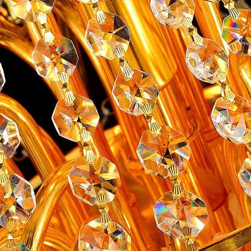 European Luxury Crystal Chandelier Duplex Stair Pendant Light