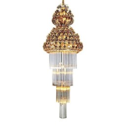 Retro Crystal Empire Chandelier Luxury Long Pendant