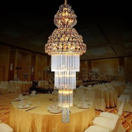 Retro Crystal Empire Chandelier Luxury Long Pendant