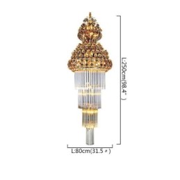 Retro Crystal Empire Chandelier Luxury Long Pendant