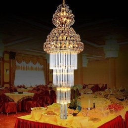 Retro Crystal Empire Chandelier Luxury Long Pendant