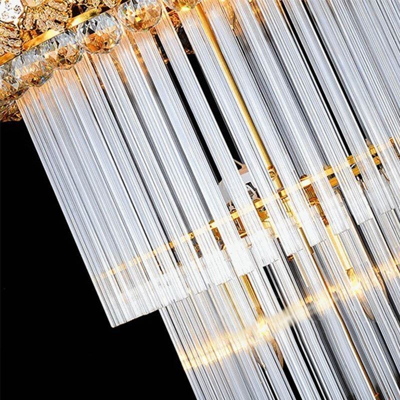 Retro Crystal Empire Chandelier Luxury Long Pendant