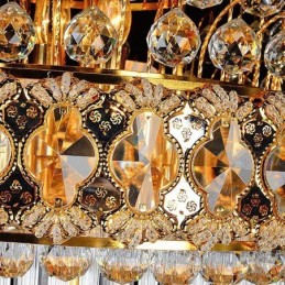 Retro Crystal Empire Chandelier Luxury Long Pendant