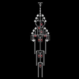 Retro Crystal Empire Chandelier Luxury Long Pendant