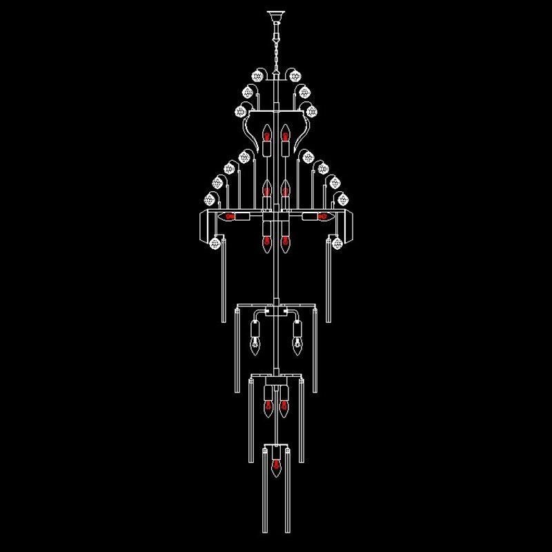 Retro Crystal Empire Chandelier Luxury Long Pendant