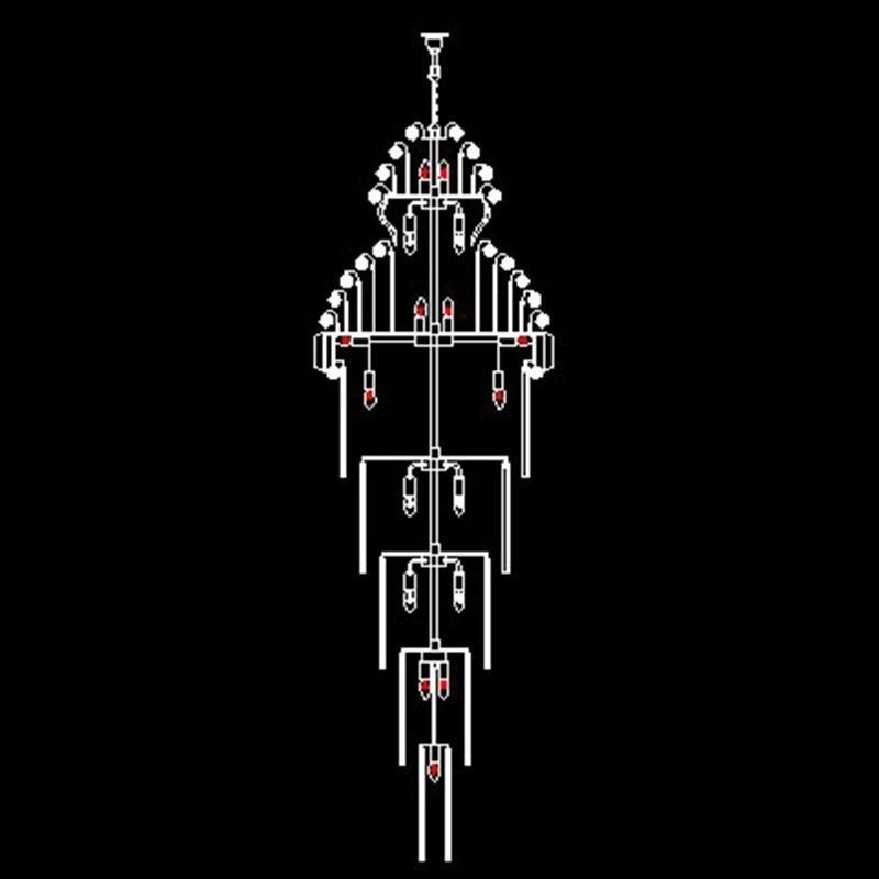 Retro Crystal Empire Chandelier Luxury Long Pendant