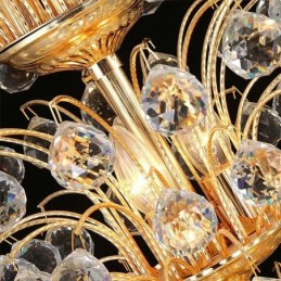 European Crystal Empire Chandelier Large Gold Colour Pendant Light
