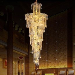 European Crystal Chandelier Large Round Shape Long Pendant