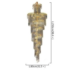 European Crystal Chandelier Large Round Shape Long Pendant