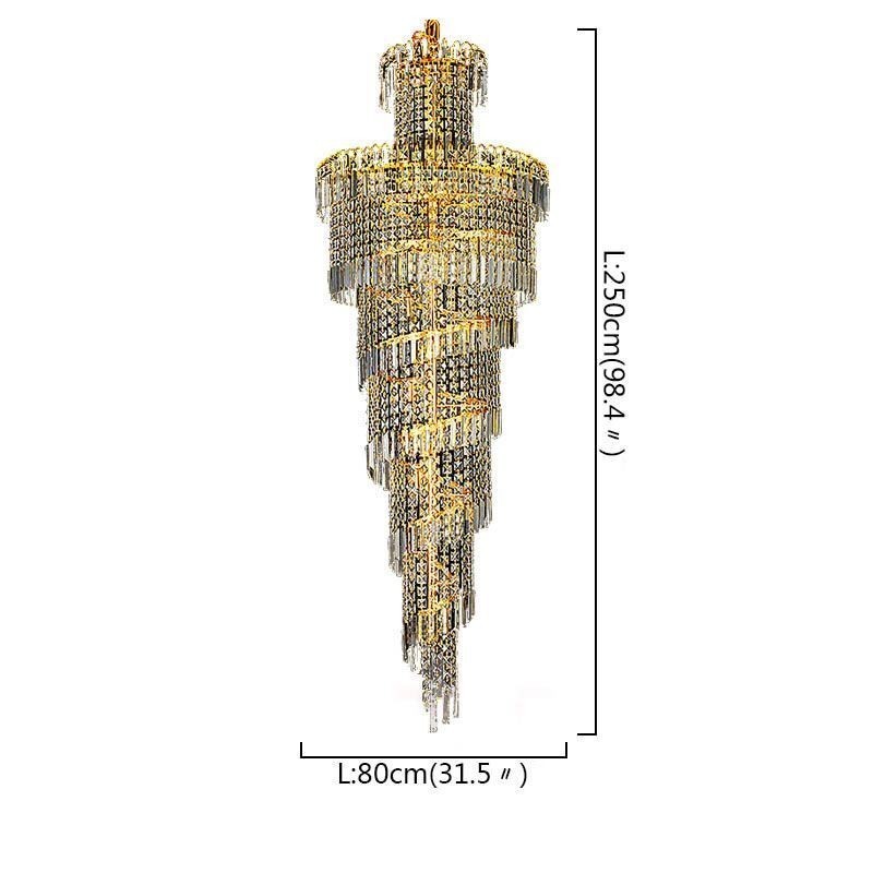 European Crystal Chandelier Large Round Shape Long Pendant