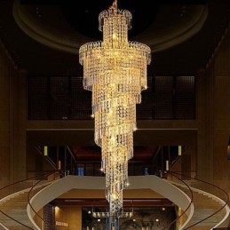 European Crystal Chandelier Large Round Shape Long Pendant