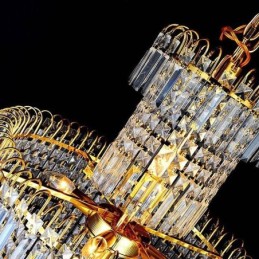 European Crystal Chandelier Large Round Shape Long Pendant