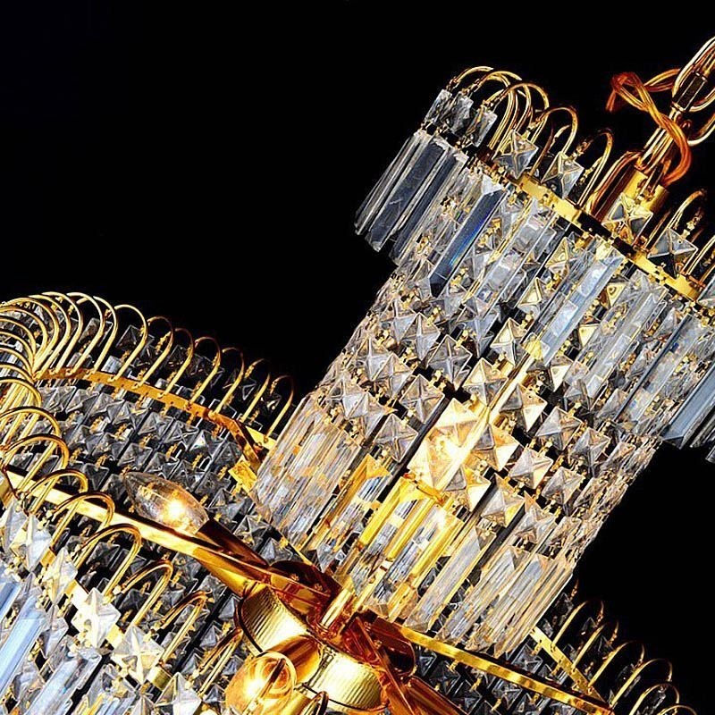 European Crystal Chandelier Large Round Shape Long Pendant