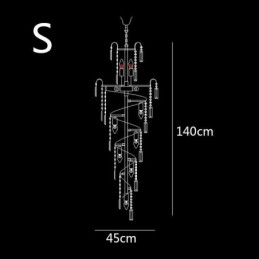 European Crystal Chandelier Large Round Shape Long Pendant