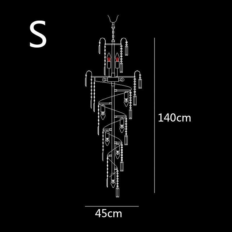 European Crystal Chandelier Large Round Shape Long Pendant