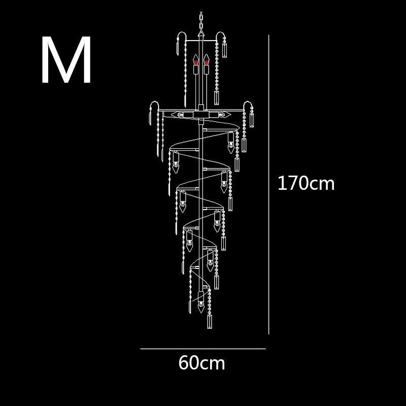 European Crystal Chandelier Large Round Shape Long Pendant