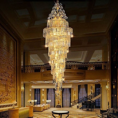 Elegant Crystal Empire Chandelier European Luxury Long Pendant