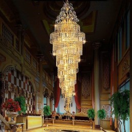 Elegant Crystal Empire Chandelier European Luxury Long Pendant