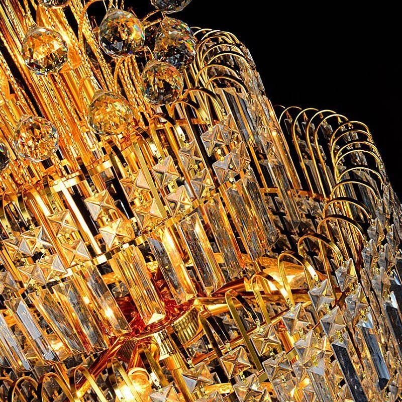 Elegant Crystal Empire Chandelier European Luxury Long Pendant