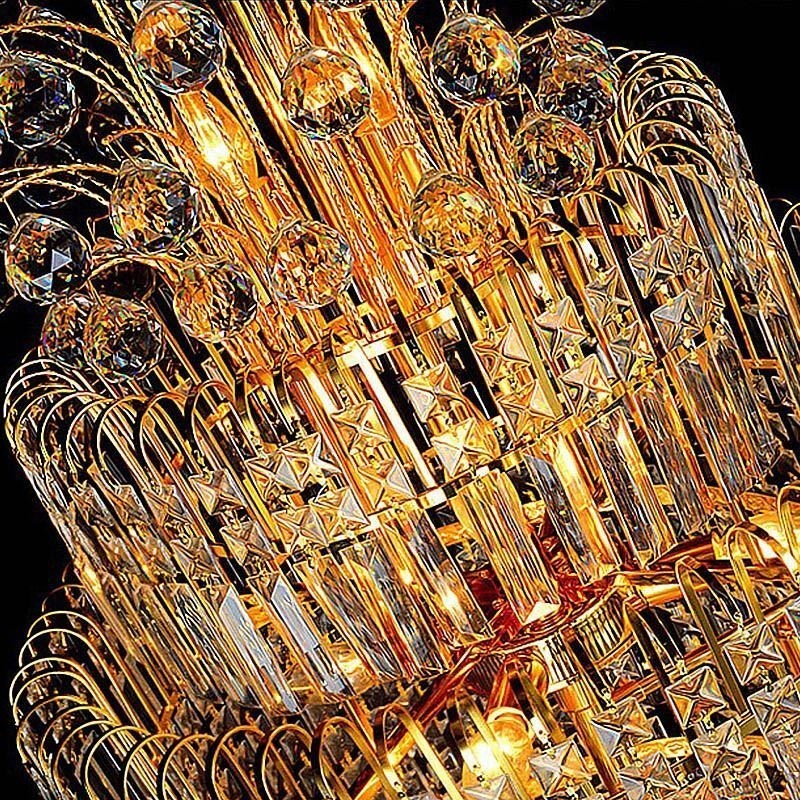Elegant Crystal Empire Chandelier European Luxury Long Pendant