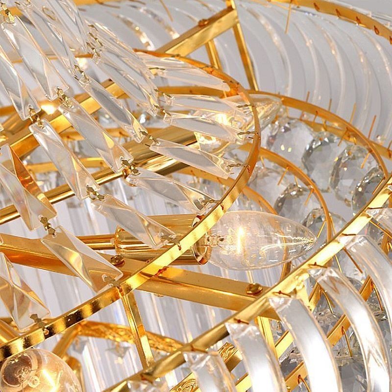 Luxury Crystal Chandelier Modern European Graceful Long Pendant Duplex Staircase