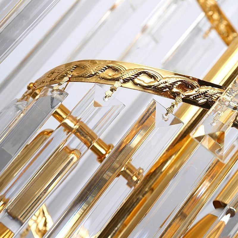 Luxury Crystal Chandelier Modern European Graceful Long Pendant Duplex Staircase