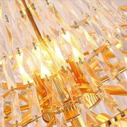 Luxury Crystal Chandelier Modern European Graceful Long Pendant Duplex Staircase