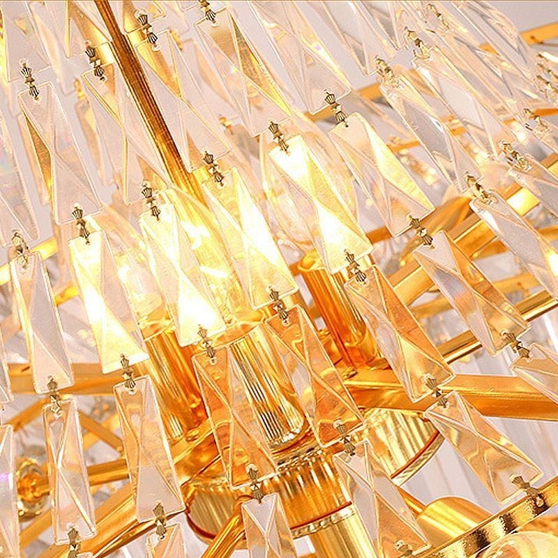 Luxury Crystal Chandelier Modern European Graceful Long Pendant Duplex Staircase